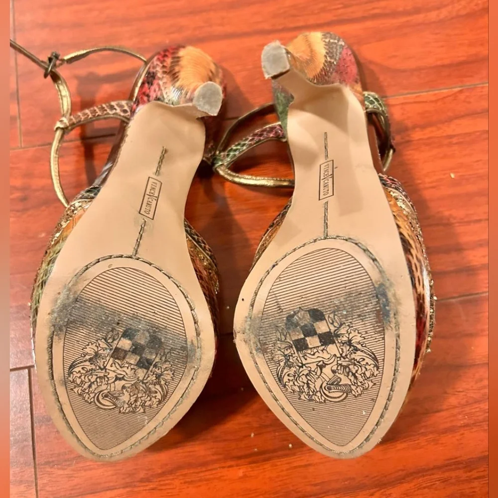 Vince Camuto Golden Brown Crystal Platform Pumps - Picture 6 of 7